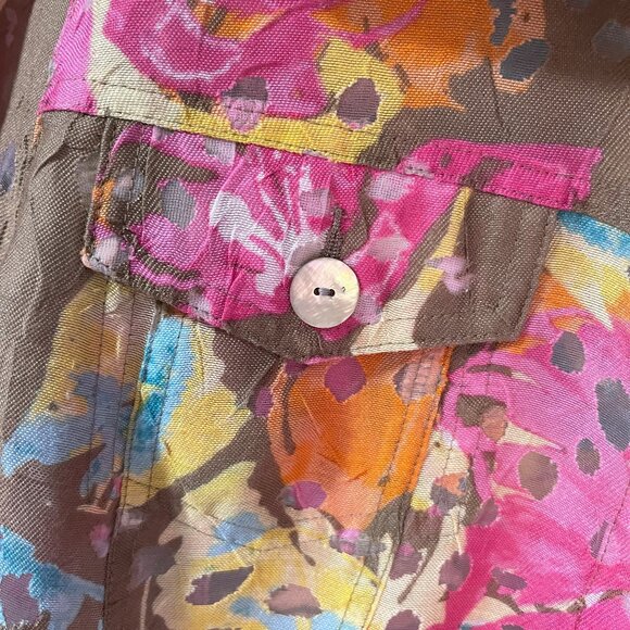 BRIGHT and CHEERFUL shirt jacket w/adjustable sleeves colourblast Sz 8 - 10 - Picture 4 of 7